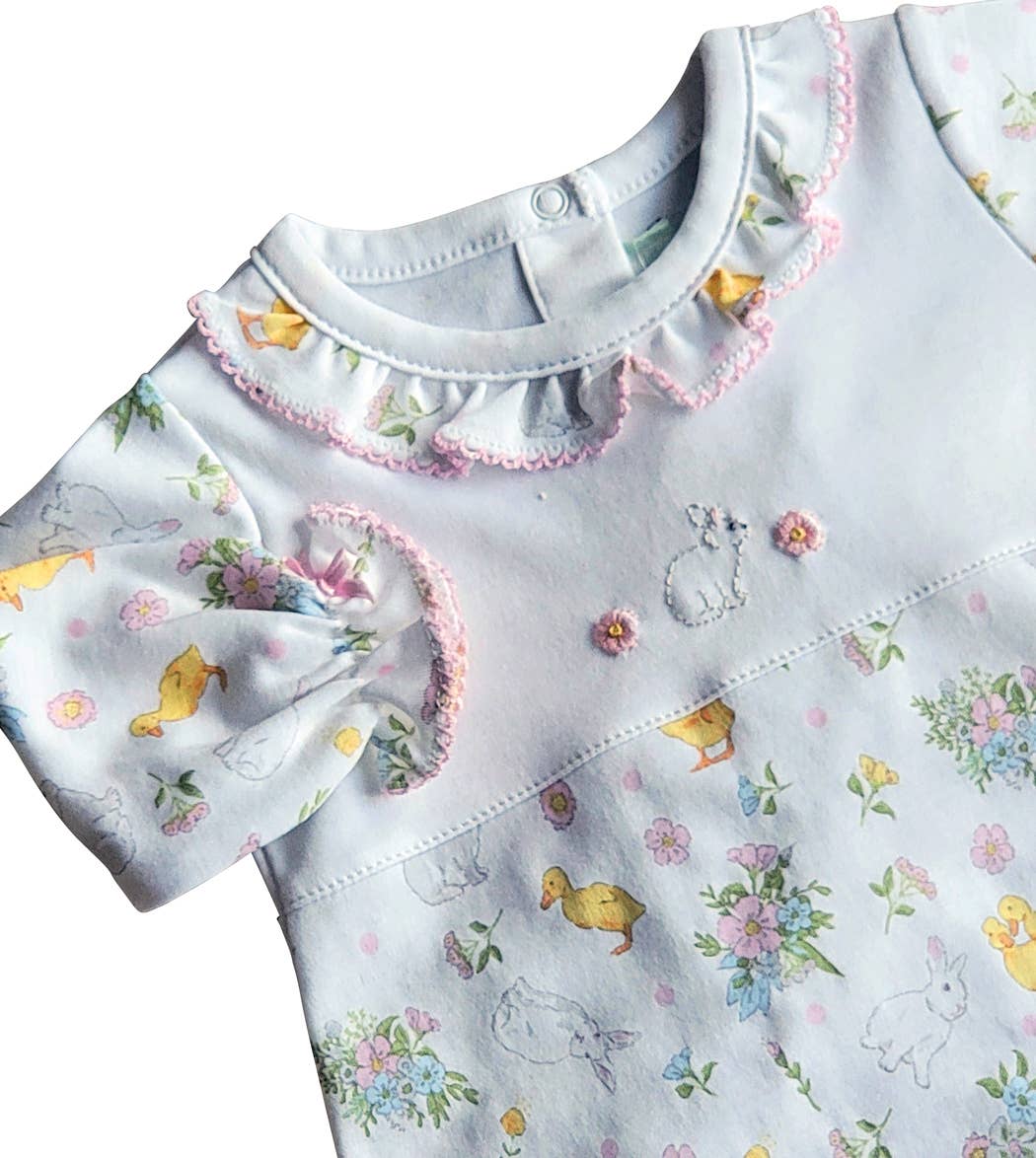 Baby Threads - Wholesale Babygown - Baby - Easter Floral Print Baby girl Daygown Pima Cotton1
