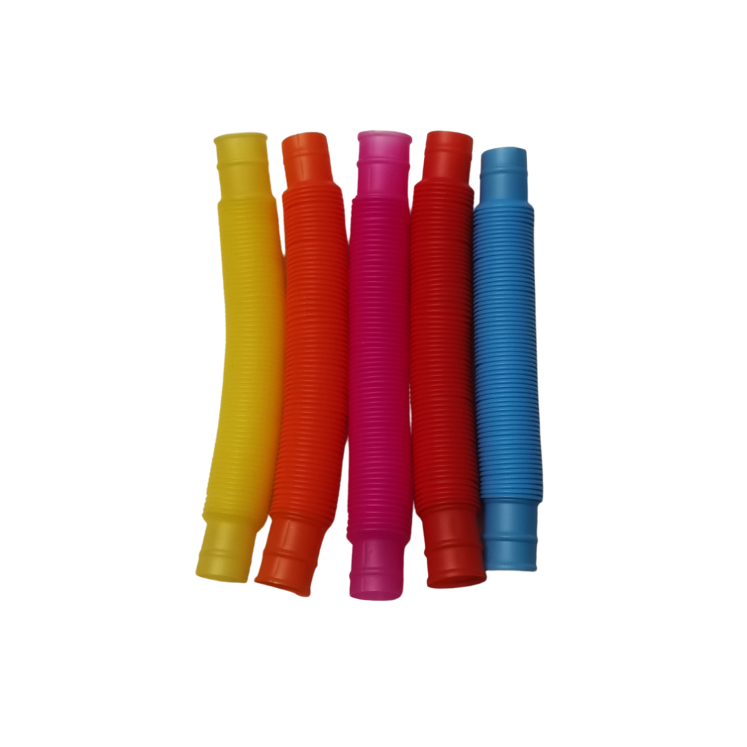 Glow in Dark Pops Tube Toy Sensory Stress Animal Spring Dogs