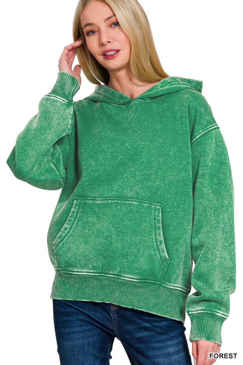 42POPS - Wholesale Hoodie – Women's - ',,,.._ Fleece Acid Wash Kangaroo Pocket Hoodie6