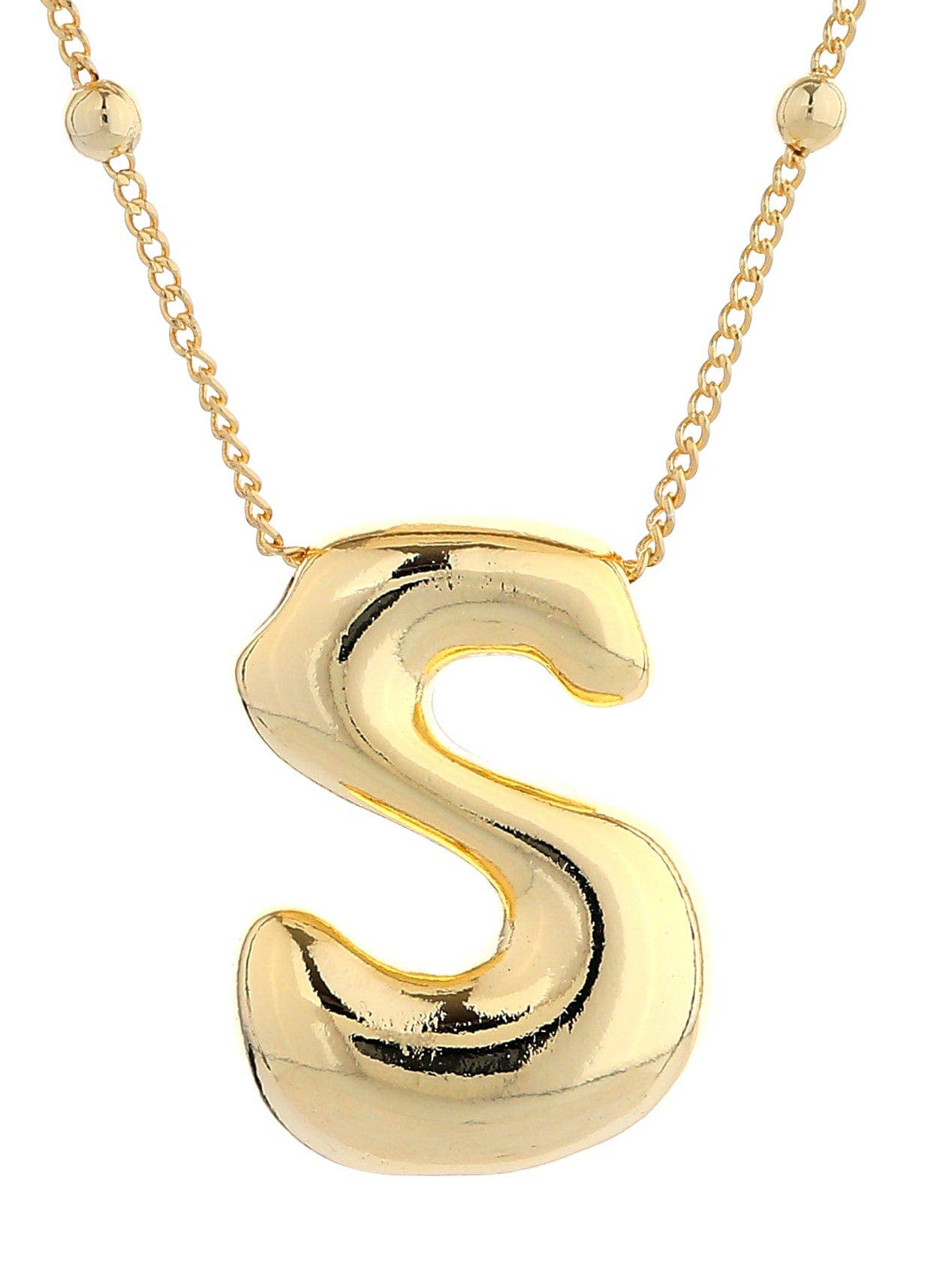 MiMi Wholesale - Wholesale Pendant/Charm Necklace - DJN330009 14K Dipped Big Bubble Letter Initial Necklace21