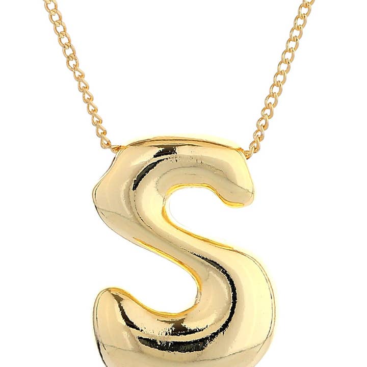 MiMi Wholesale - Wholesale Pendant/Charm Necklace - DJN330009 14K Dipped Big Bubble Letter Initial Necklace21