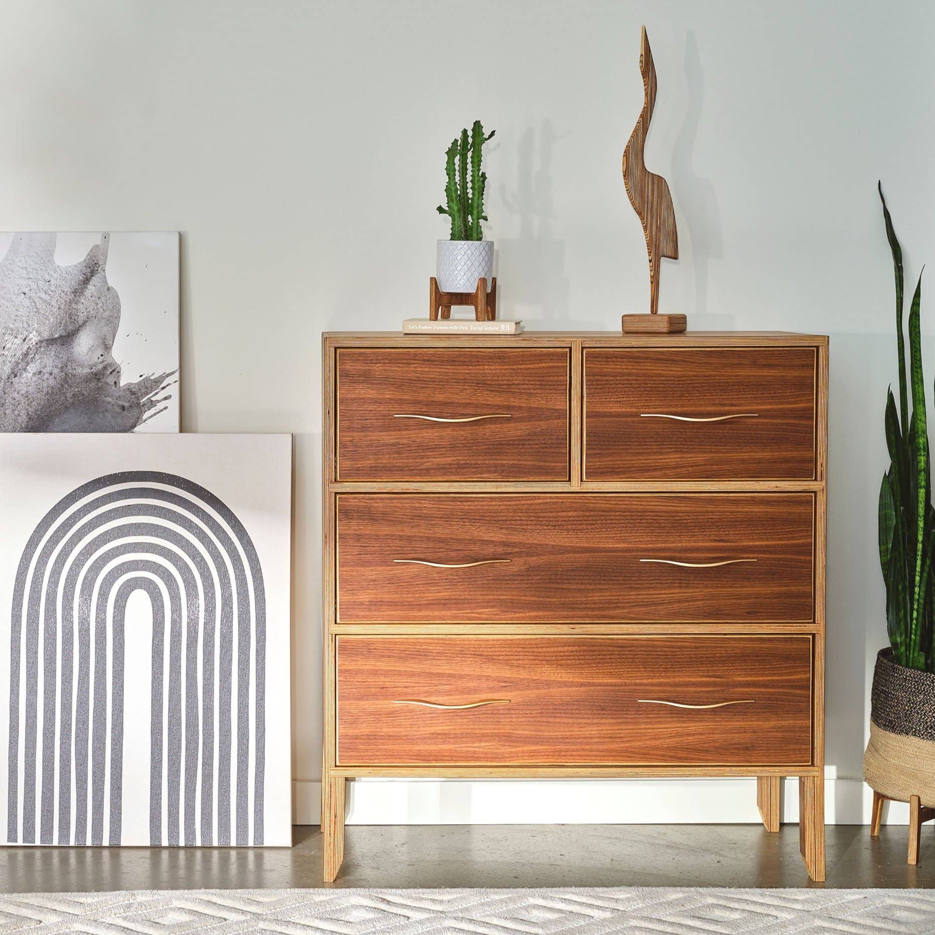 Relic Modern™ | Furniture & Objects - Wholesale Sculpture - Modern Minimalist Walnut and Baltic Birch Heron Sculptures3