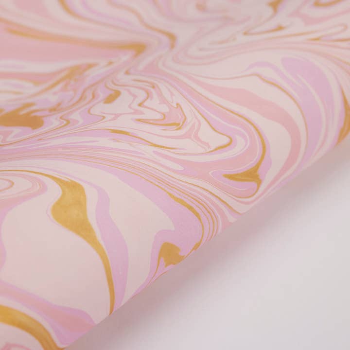 Hand Marbled Wrapping Paper Sheets - Free Spirit Marshmallow for wholesale by Paper Mirchi