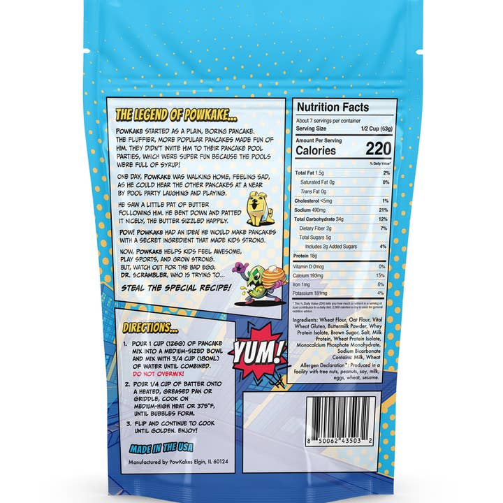 PowKakes - Wholesale Pancake Mix - POWKAKES Protein Pancake Mix and Waffle Mix, Buttermilk1