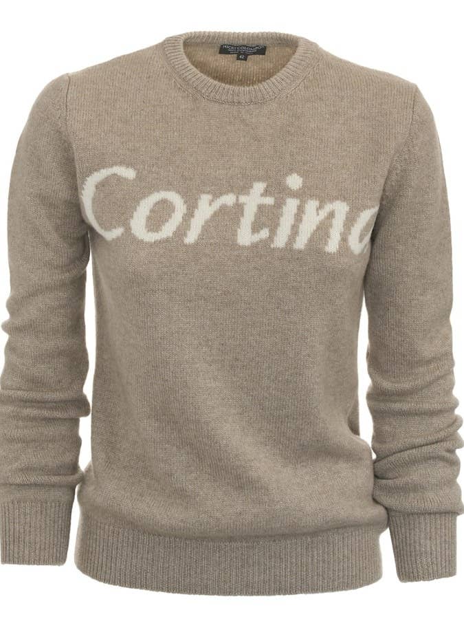 Maglione CORTINA Classic colore beige in cashmere for wholesale by Eredi Colombo Srl (Brand Nicki Colombo)