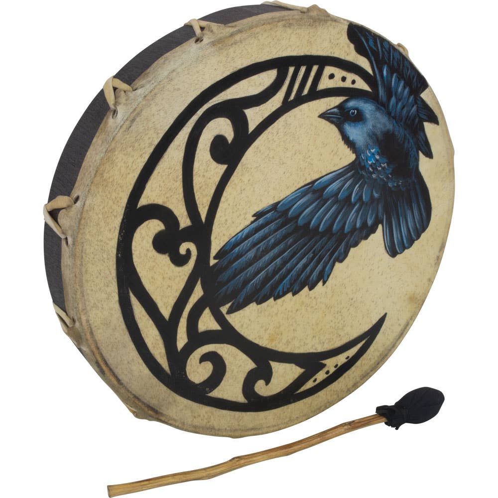 Kheops International – Engroshandel Musikinstrument – Ceremoniel tromme - Moon & Raven (hver)1