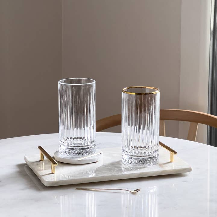 Alegria Glass - Vendita all'ingrosso Bicchieri da cocktail/superalcolici - Bicchiere highball in cristallo con bordo dorato Eva Vintage