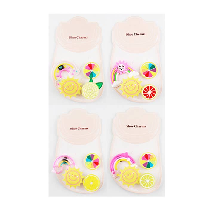 Sensibling Corp. – wholesale Skotillbehör - Unisex – 12 SET MED 4 - Ljus Upp Sol Regnbåge Skodekorationer