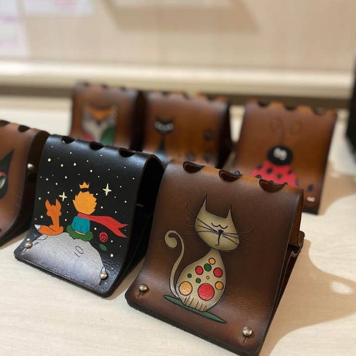 Leather Pen Pencil Mobile Phone Holder Table Organizer for wholesale by ML Marcaleather