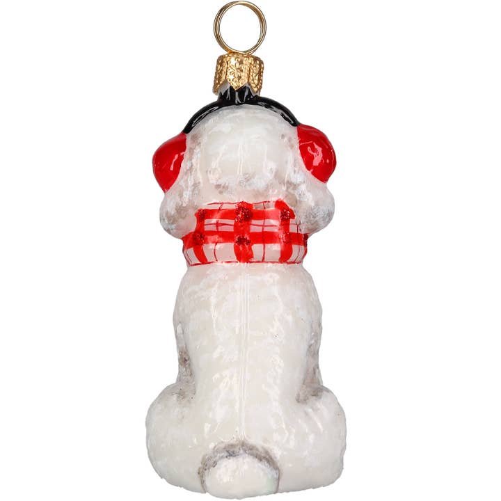 Joy To The World Collectibles - Wholesale Ornament - Poedel Wit in Bossige Sjaal en Oorwarmers2