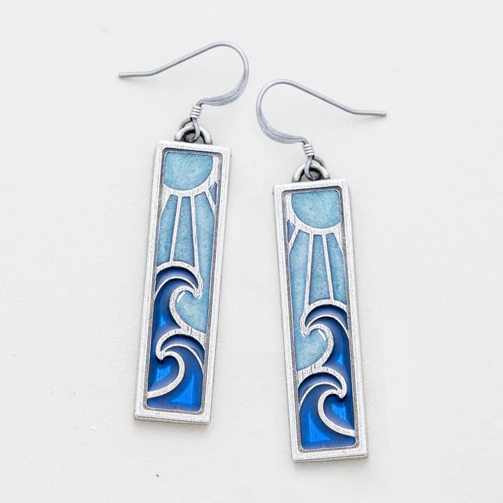 Wavesong / Bluebird Wire Earrings for wholesale by Danforth Pewter