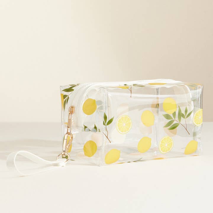 Lilla Haven - Wholesale Makeup/Cosmetic Bag - Clear Fruit-Printed Cosmetic Bags with Wrist Strap3