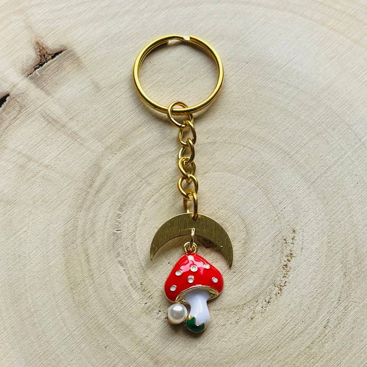 Paddenstoel Hekserige Sleutelhanger Beste Vriend Verjaardagscadeaus voor wholesale door Same Sunset Design