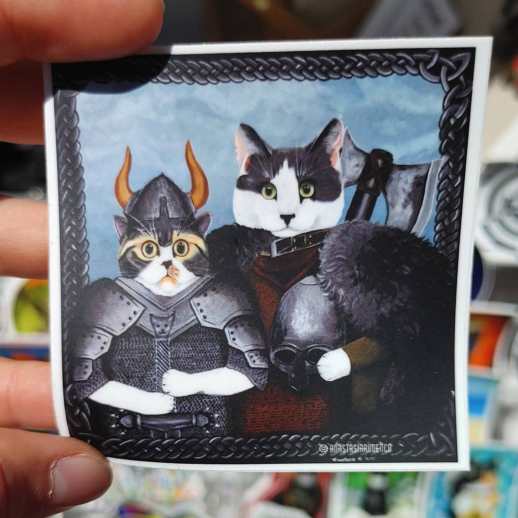 MeerCatArt - Vente Autocollants pour téléphone et ordinateur portable - Autocollant en vinyle Chats Vikings0