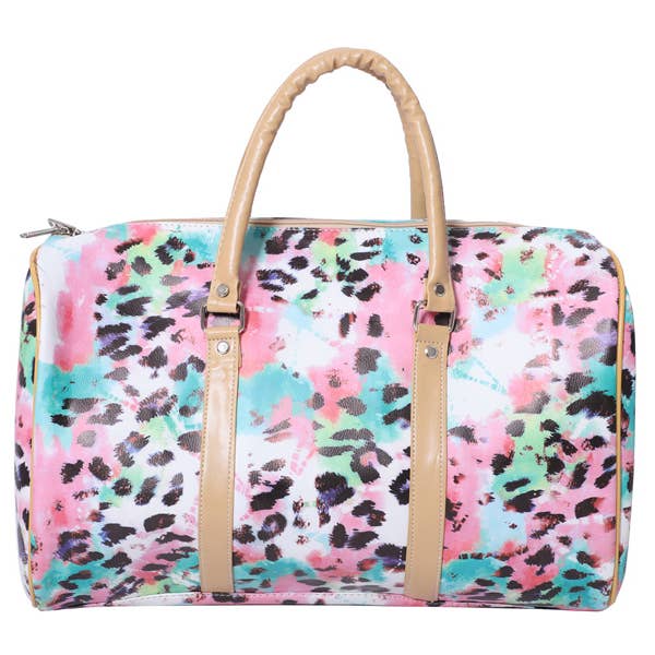 Nima Accessories Inc - Wholesale Weekender Bag - Women's - Pink Animal Print Ladies Duffle Bag Weekender Bag