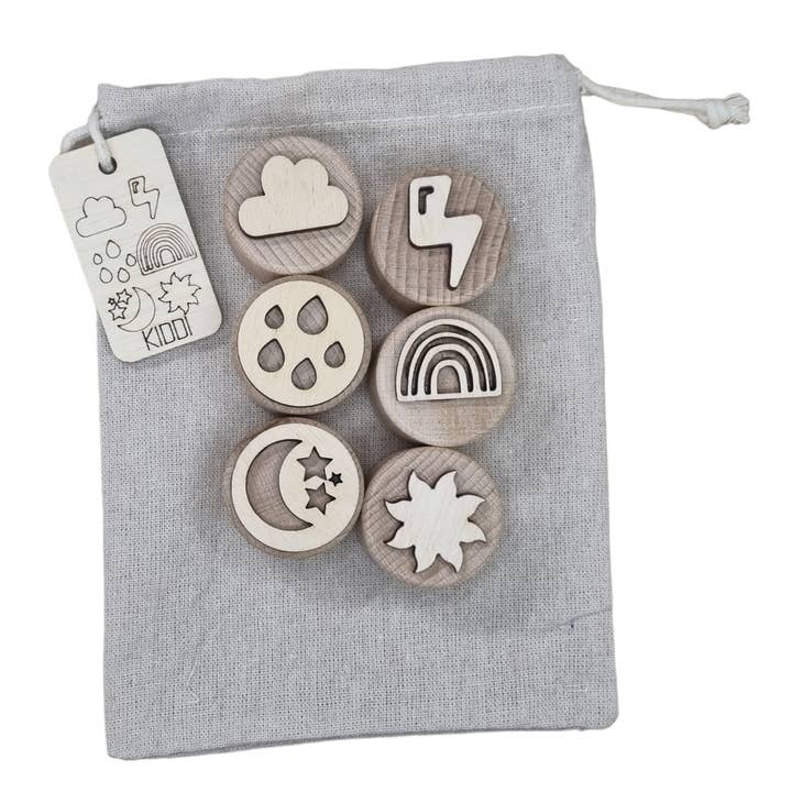 Holzstempelset das Wetter für den Großhandel von Kiddi