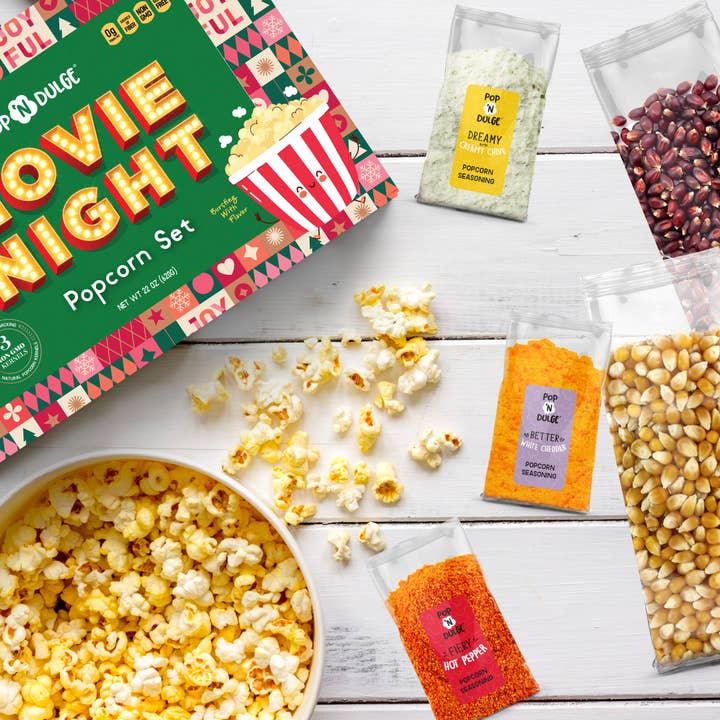 Pop 'N Dulge - Wholesale Popcorn - Christmas Movie Night Gourmet Popcorn Gift Set
