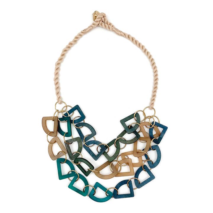 Omala Azure Coast Collection Necklace - Abstract Layer for wholesale by Anju Jewelry
