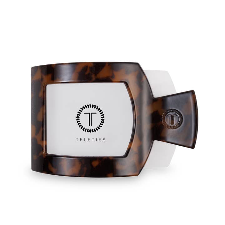 TELETIES - Wholesale Hair Clip - Women's - Square Flat Hair Clip | Large | Tortoise