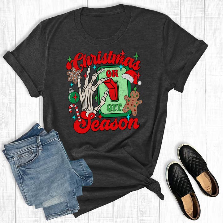 Retro Christmas Season On Graphic Tee for wholesale by The Way Down South