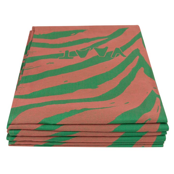 Toalhas de cozinha I love zebra - coral / verde - 50 x 70 cm (6 unidades) por atacado de VAAT
