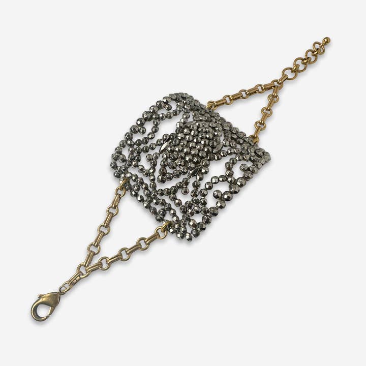 Lulu’s Petals - Wholesale Link & chain bracelet - Repurposed Vintage French steel cut shoe buckle bracelet1