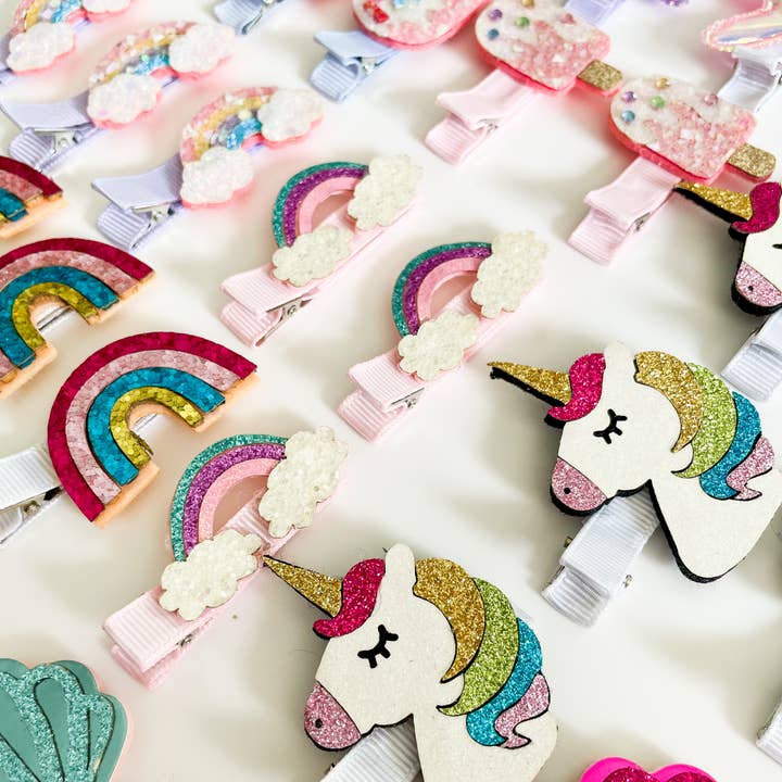 Summer, Rainbows and Unicorns - Non Slip Hair Clips for wholesale by Shantiques Mini Creations
