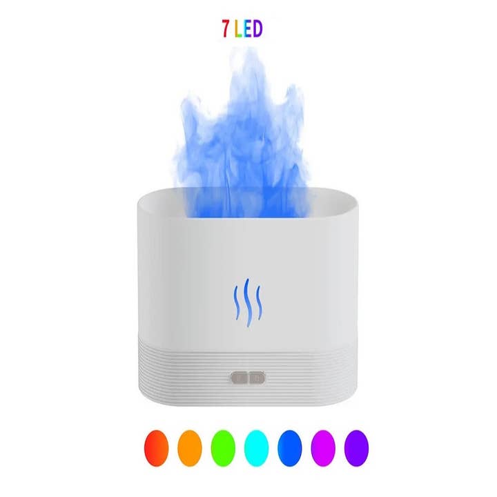 7 COLORFUL FLAME MINI HUMIDIFIER AROMA DIFFUSER for wholesale by Apolline