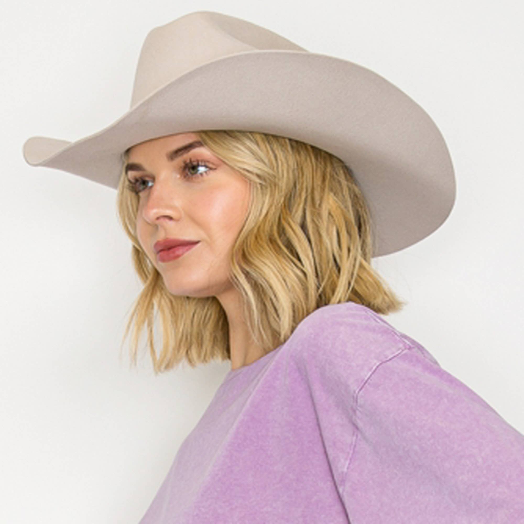 Queens INC - Vente Chapeau de cowboy – femme - Meilleure vente !! Chapeau de cowboy en laine australienne à 100 %.20