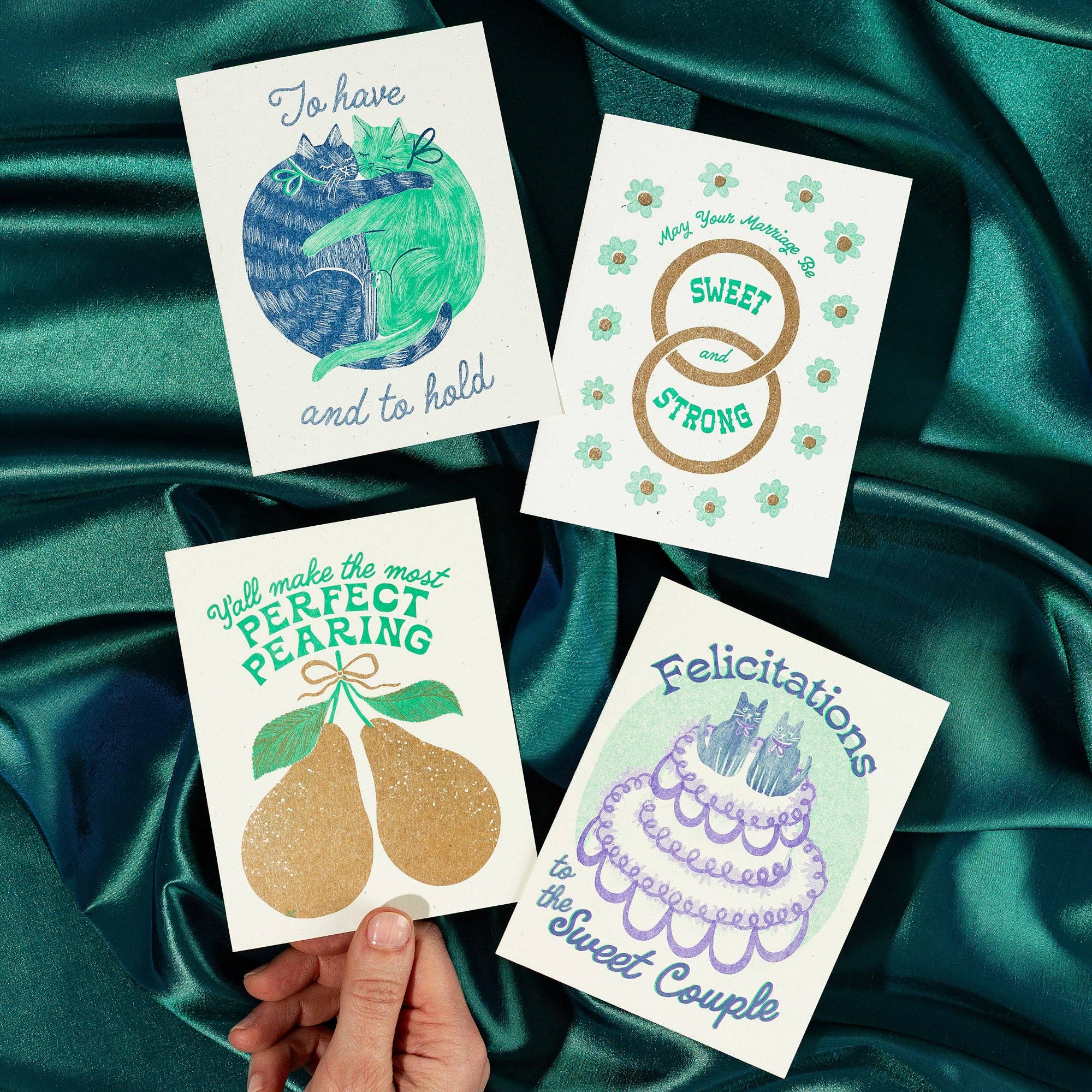 Bromstad Printing Co. - Wholesale Wedding Card - Felicitations to the Sweet Couple - Risograph Wedding Card2