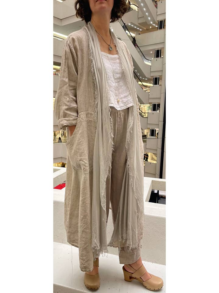 Dance in Paris - Wholesale Jacket - Women's - Jacket Italian Linen and silk Combination, Frayed Edges