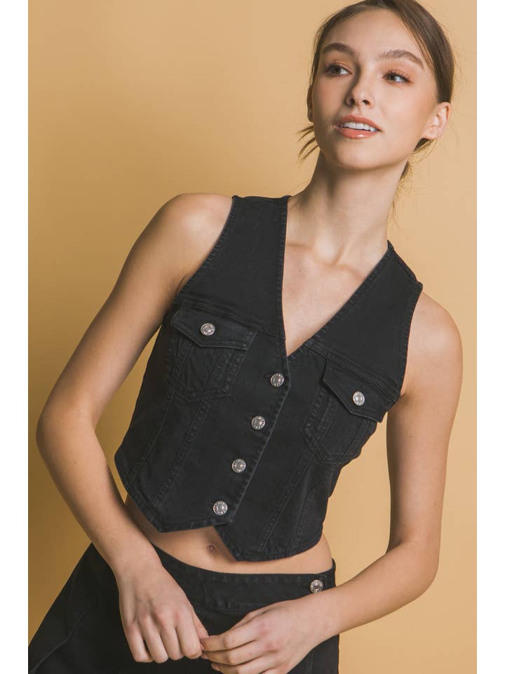 Vanilla Monkey - Wholesale Denim Jacket - Women's - Sleeveless Denim Vest