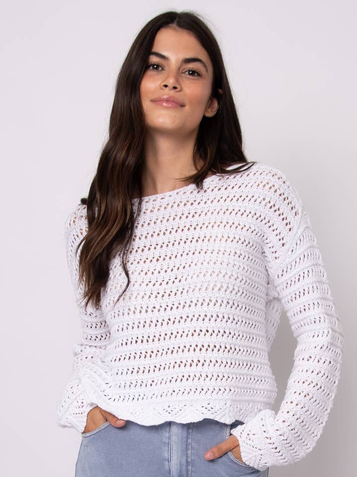 NESSA PULL-OVER À MANCHES LONGUES COL BATEAU - 57S382S pour la vente par RD Style