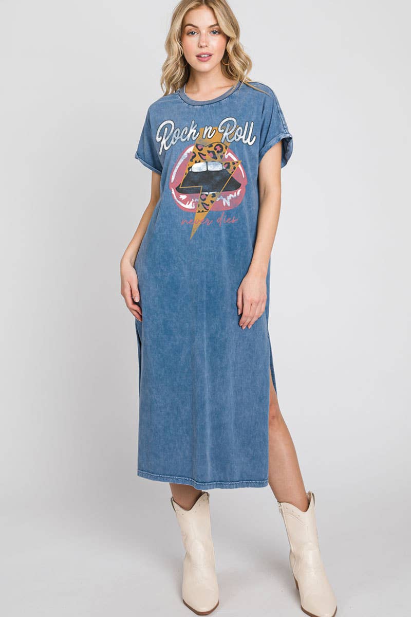 HRTandLUV - Wholesale Dress – Women's - ROCK AND ROLL NEVER DIES MINERAL GRAPHIC DRESS4