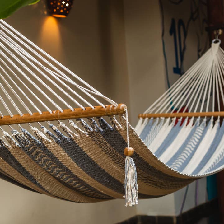 Handwoven Hammock (Gray/Cream) for wholesale by Women of the Cloud Forest