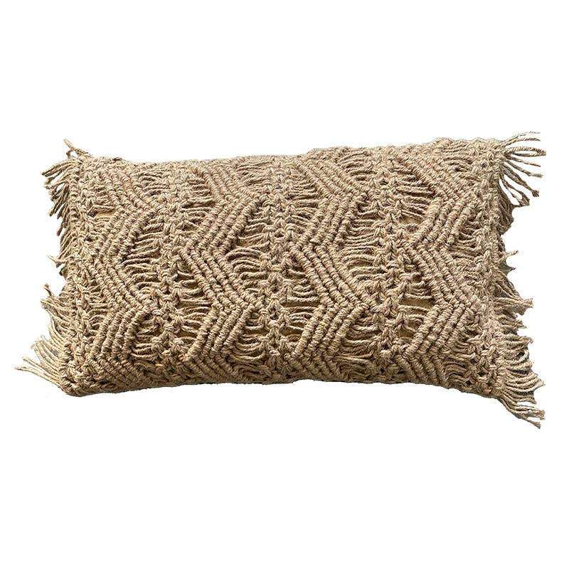 MYC Home Linens - Vente Coussins de chaise - Housse de coussin macramé en fibre de jute M/Yura0