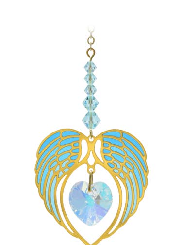 Kardat ängelvingehjärta - Akvamarin för wholesale av Wild Things Gifts Ltd