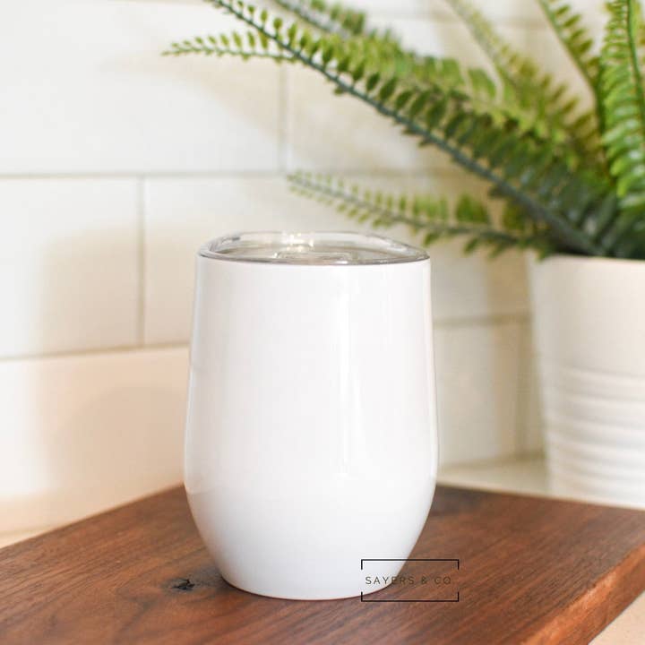 Sayers & Co. – wholesale Isolerade dryckesvaror – Storpaket med 10 st 350 ml klassiska vita vin-termomuggar i rostfritt stål för sublimering, grossist4