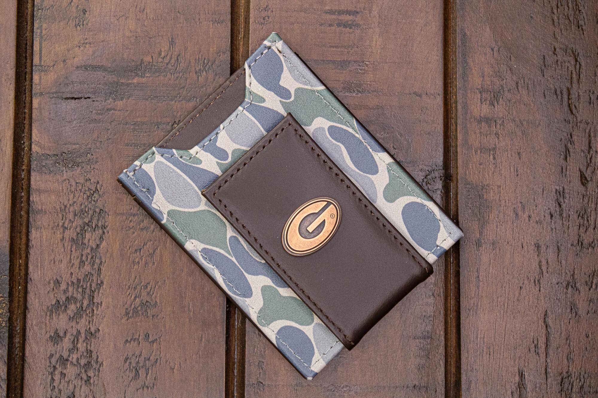 Zep-Pro - Wholesale Wallet - Men's - Georgia Bulldogs Men's Magnetic Front Pocket Old School Camo Leather Wallet.6
