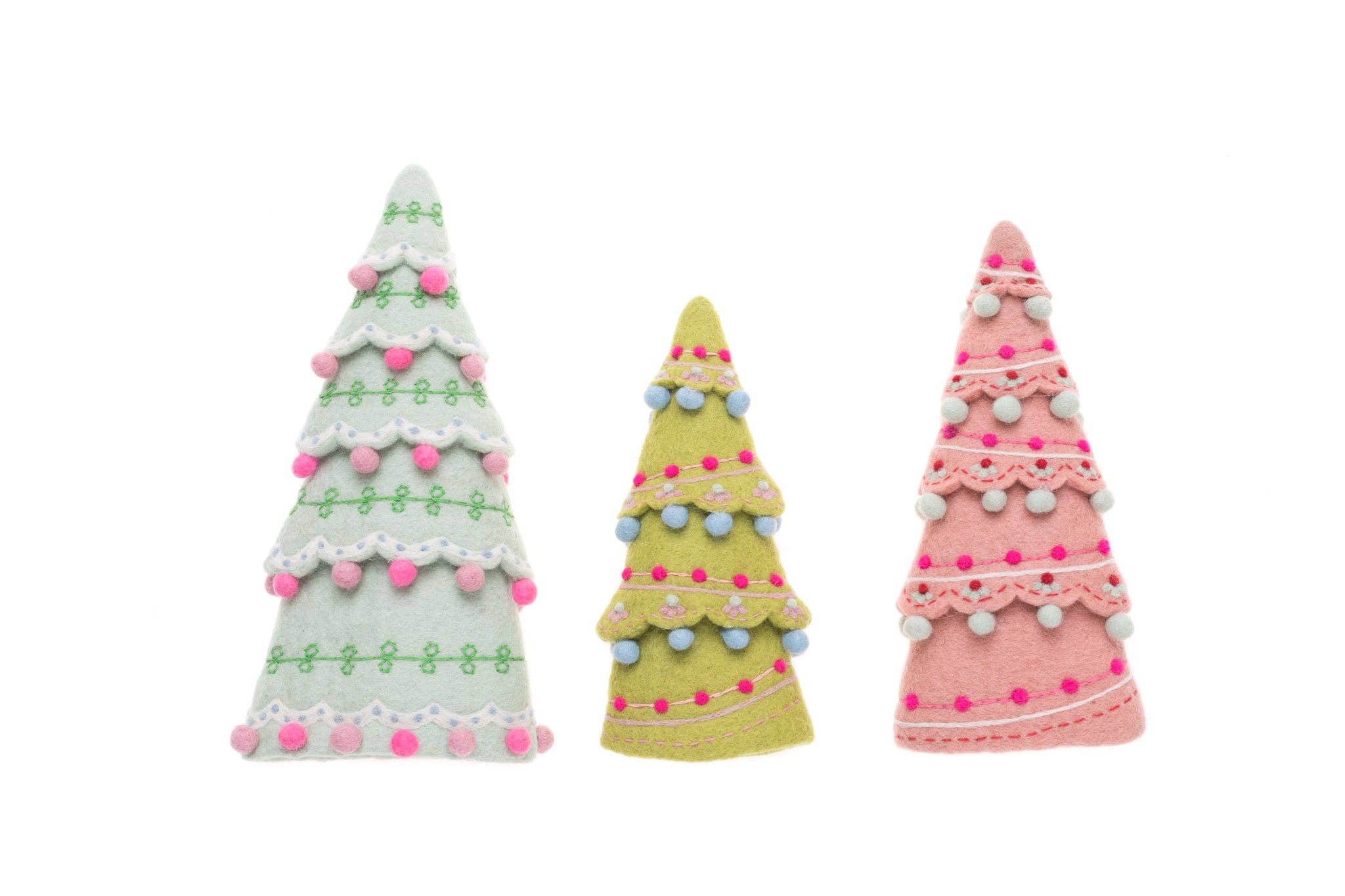 French Knot - Wholesale Christmas decoration - Sugar Plum Tree Set - Candy Colors Set of 3