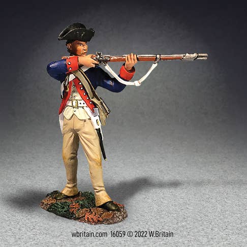 16059 - 1. amerikanske regiment stående fyring, nr. 2, 1777-87 for engroshandel hos W.Britain Model Figures