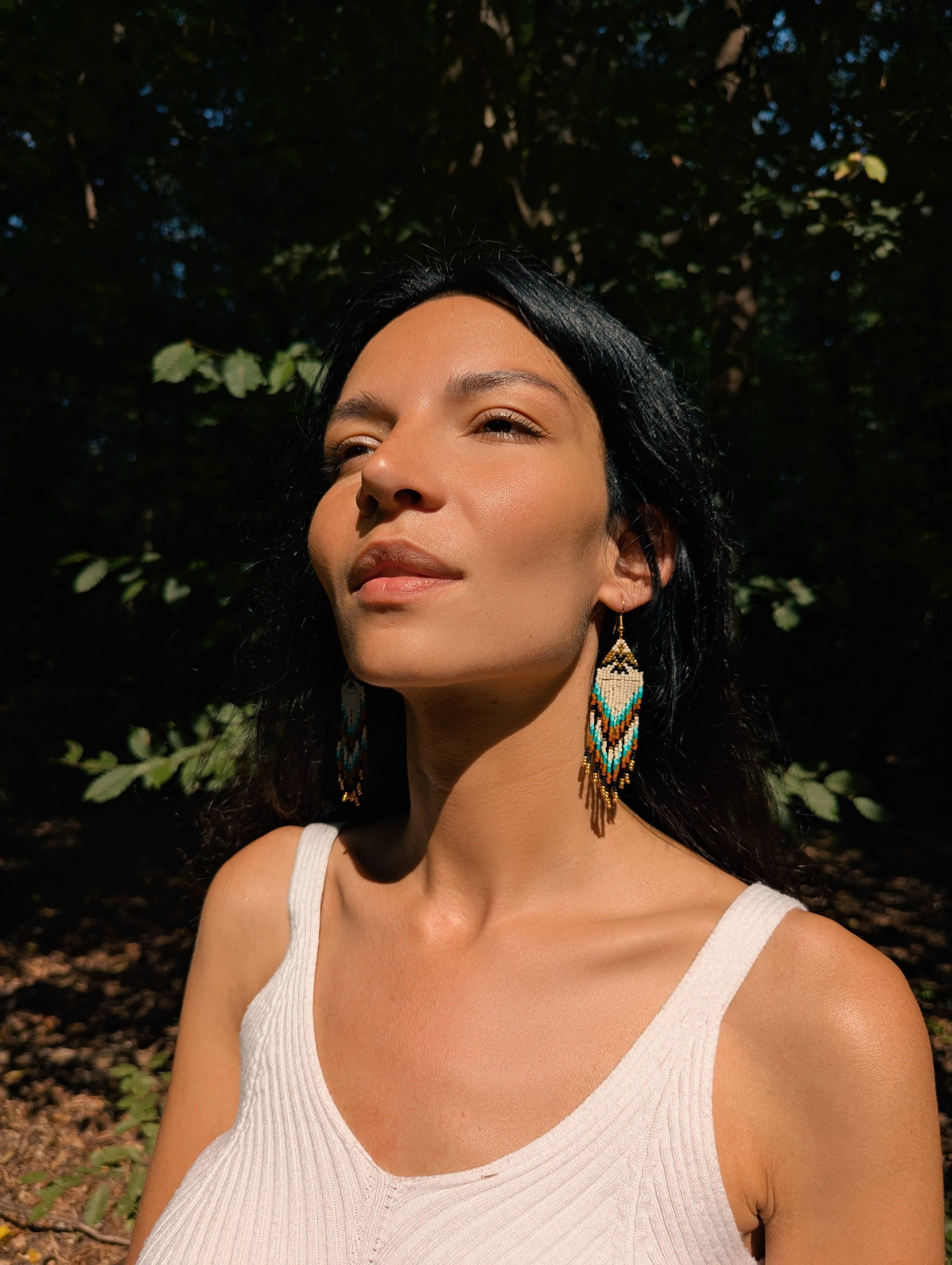 Agua del Río - Vendita all'ingrosso Orecchini pendenti - Orecchini etnici fatti a mano con perline miyuki - VIAJERO1