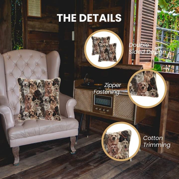 SignareArt - Vente Housse de coussin - CCOV-LAB | HOUSSE DE COUSSIN LABRADOR | DESIGN DÉCORATIF MODE MAISON COUSSIN 18X18 POUCES4