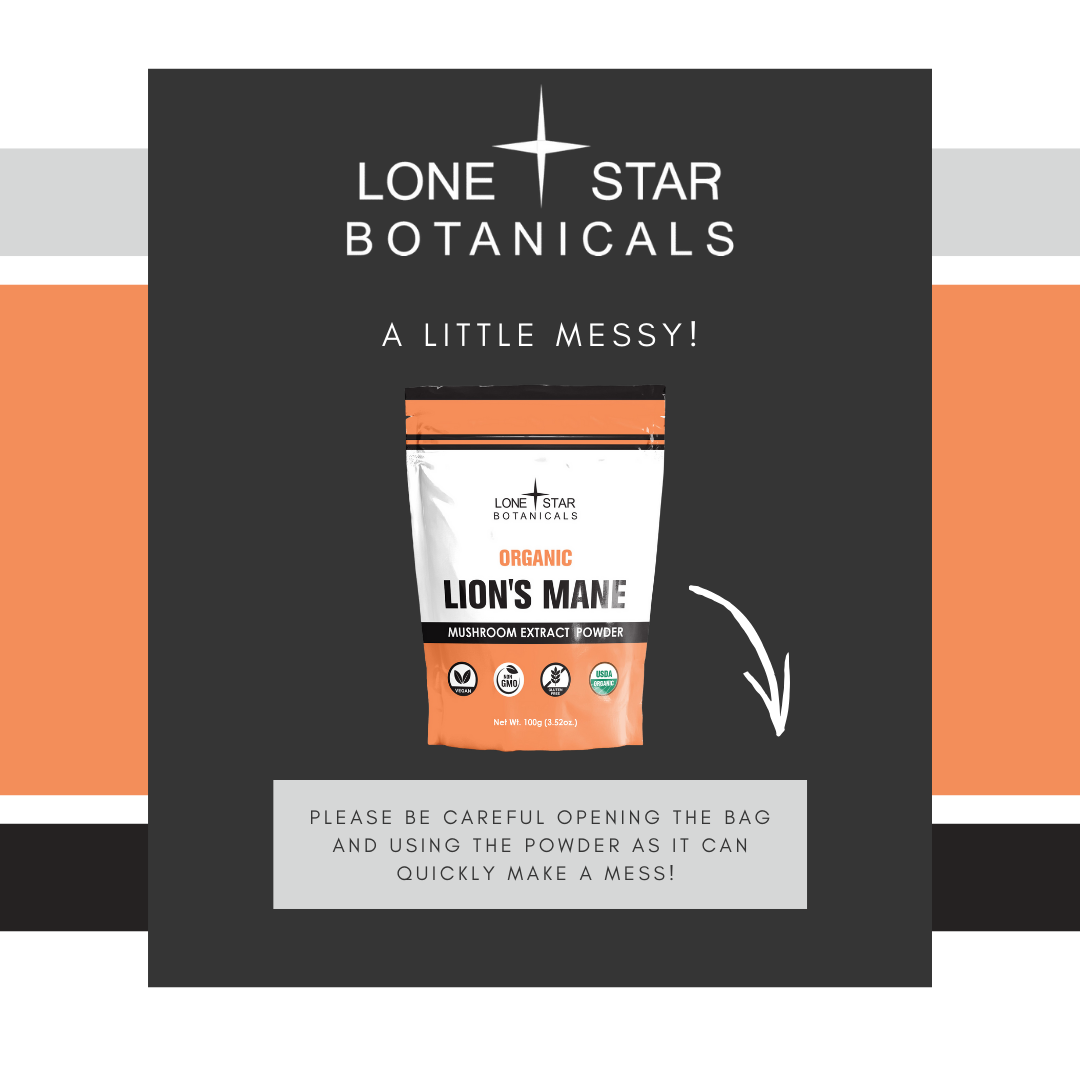 Lone Star Botanicals – Engroshandel Protein-/superfoodpulver – Økologisk Løvemanke Svampeekstrakt Pulver -- 100 g5