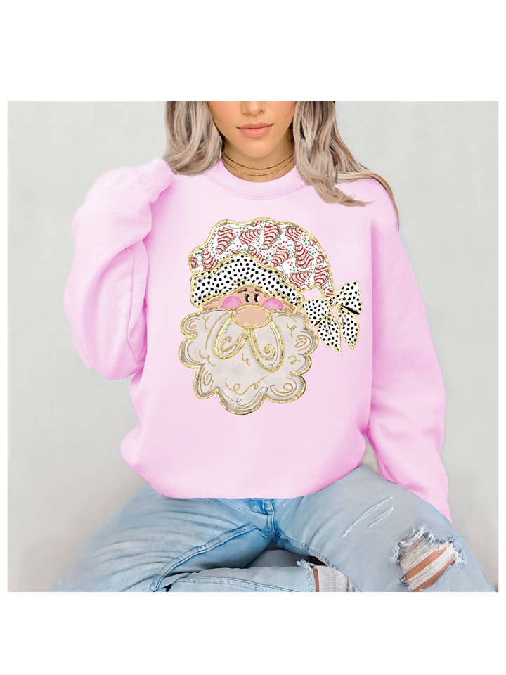 Santa christmas tree cake graphic sweatshirt  for wholesale by 4 little hearts