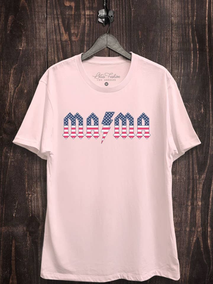 American Mama Graphic Top for wholesale by Lotus Fashion Collection