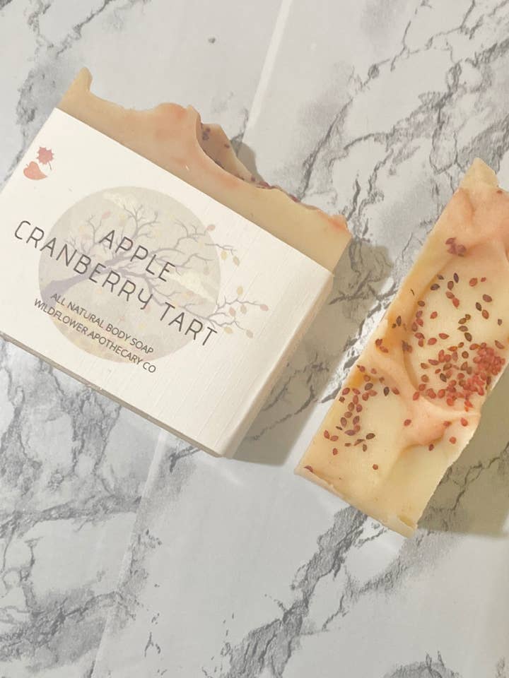 Apple Cranberry Tart Soap Bar for wholesale by WildFlower Apothecary Co