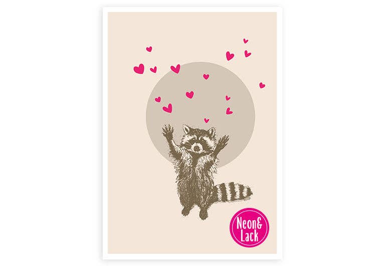 Hey!Cards GmbH & Co. KG - Wholesale Postcard - Raccoon | Neon Postcard0