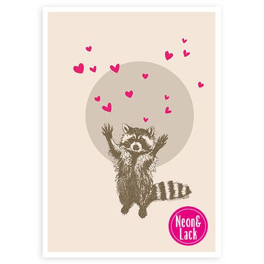 Tvättbjörn | Neon vykort för wholesale av Hey!Cards GmbH & Co. KG