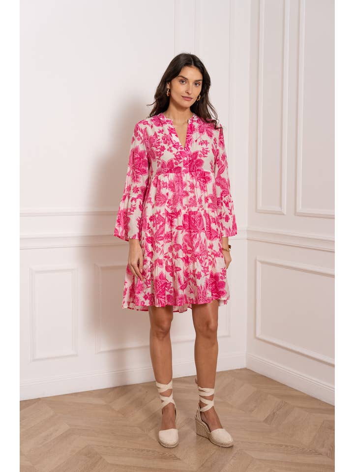 CHOKLATE PARIS - Wholesale Dress - Women's - Short printed silk dress Saint-Tropez - CK08110-2